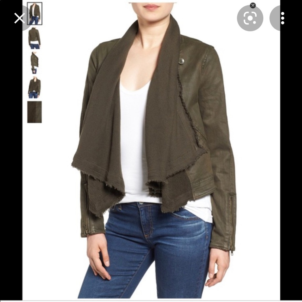 Free People Drape Front Coated Denim Jacket